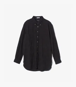 19th Century Button Down Shirt ?C Black Paisley Embroidered Cotton All-Season Comfort