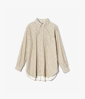 Sporty Active Wear 19th Century Button Down Shirt ?C Natural Floral Flannel