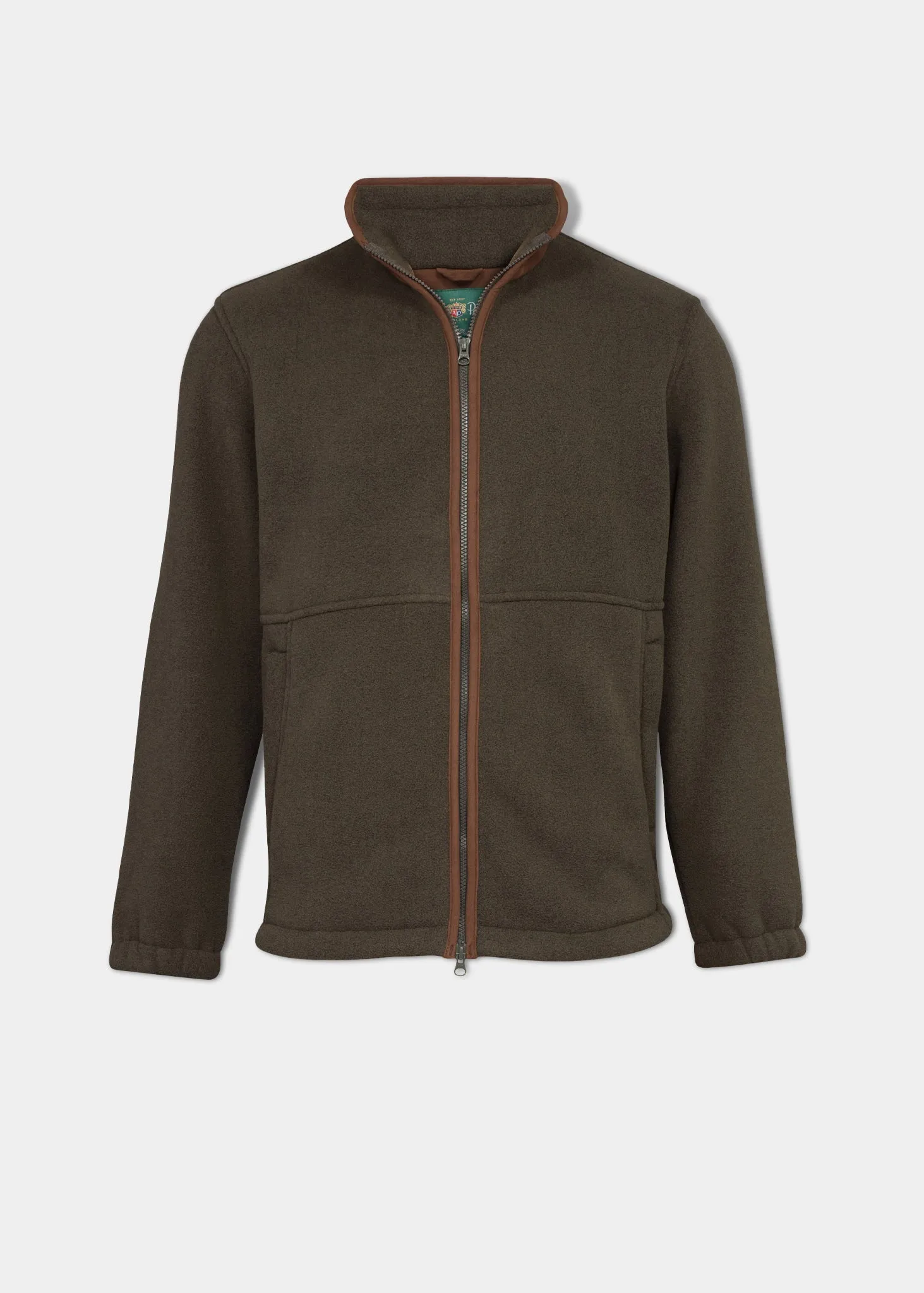 Aylsham Men's Fleece Jacket In Green - Regular Fit Minimalist Aesthetic QuickRelease Buckles