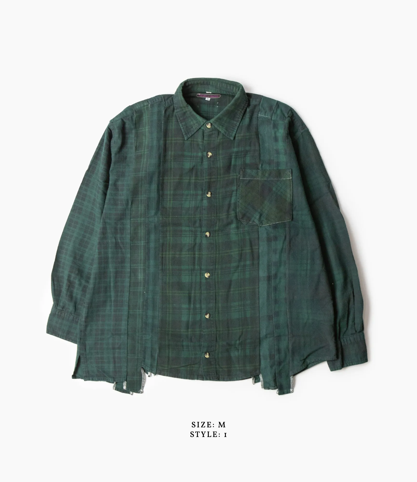 7 Cuts Shirt ?C?Green Overdyed Flannel Perfect Wear