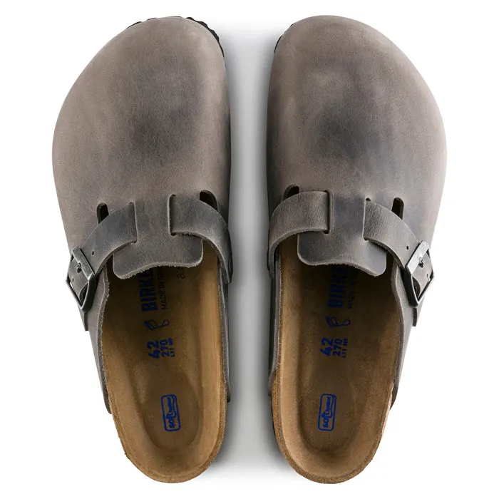 Mens Birkenstock Boston Oiled Iron Street Style Stride Light