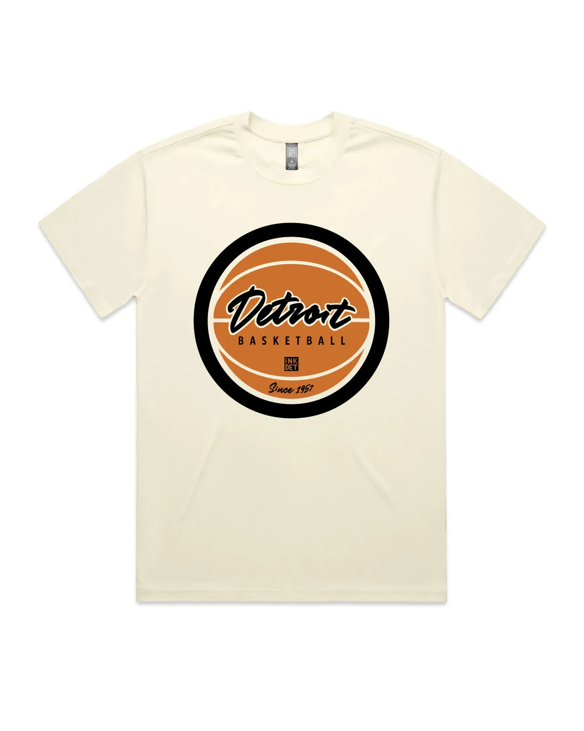 NonRestrictive Cut Ink Detroit - Detroit Basketball Premium Heavyweight T-Shirt - Ivory