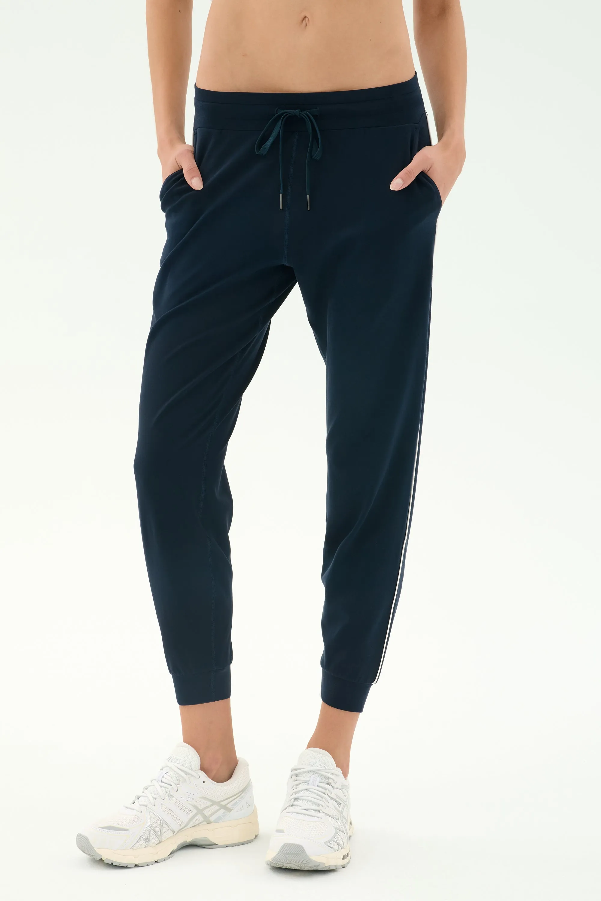 Airweight Jogger 7/8 with Piping - Indigo/White Durable Twill