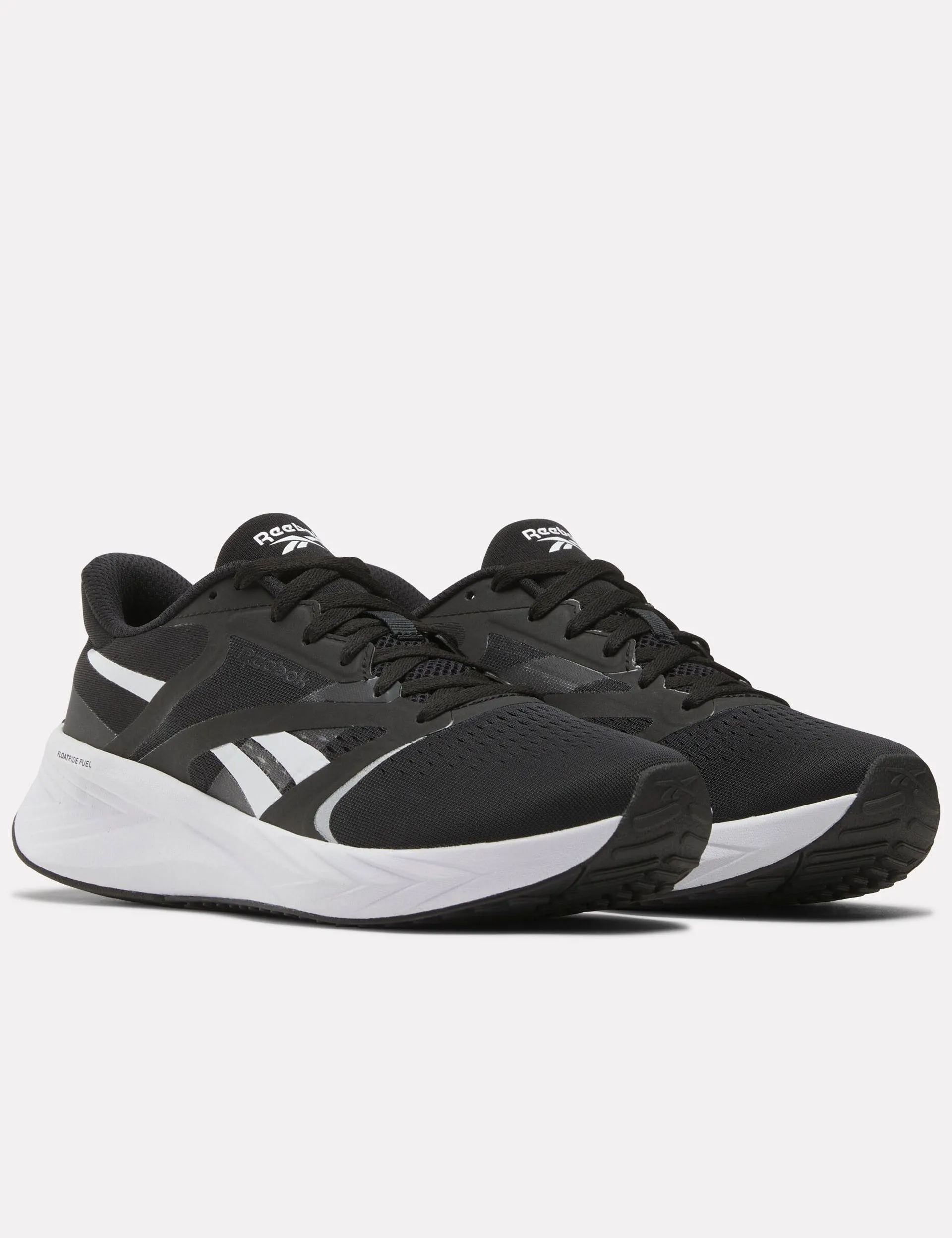 Energen Tech Plus 2 Running Shoes - Black/White Heel Stabilization running on flats