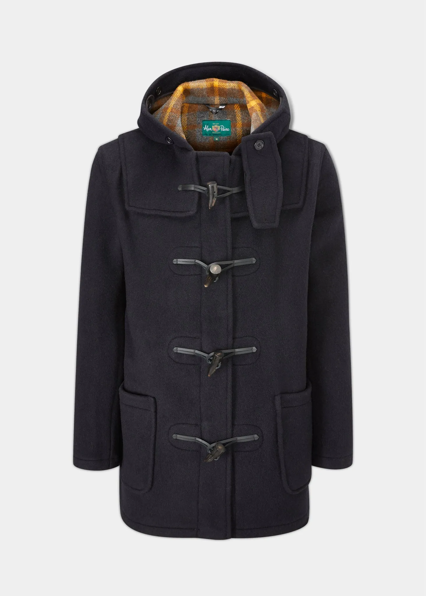 All Season Adaptability Alcombey Check Back Duffle Coat In Navy
