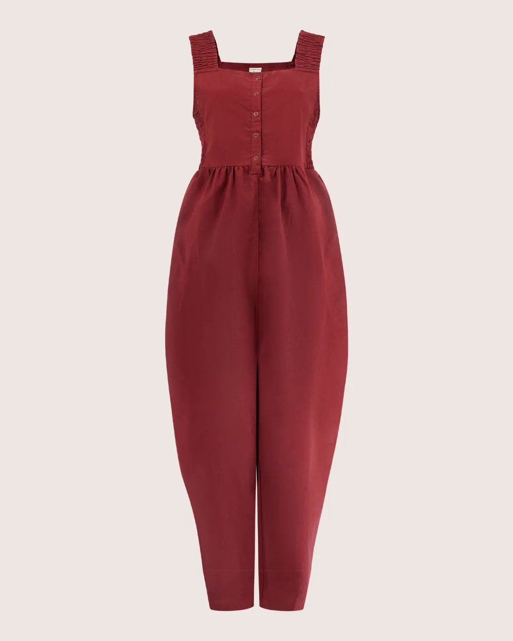 Alice Red Smocking Strap Jumpsuit Outdoor Jacket