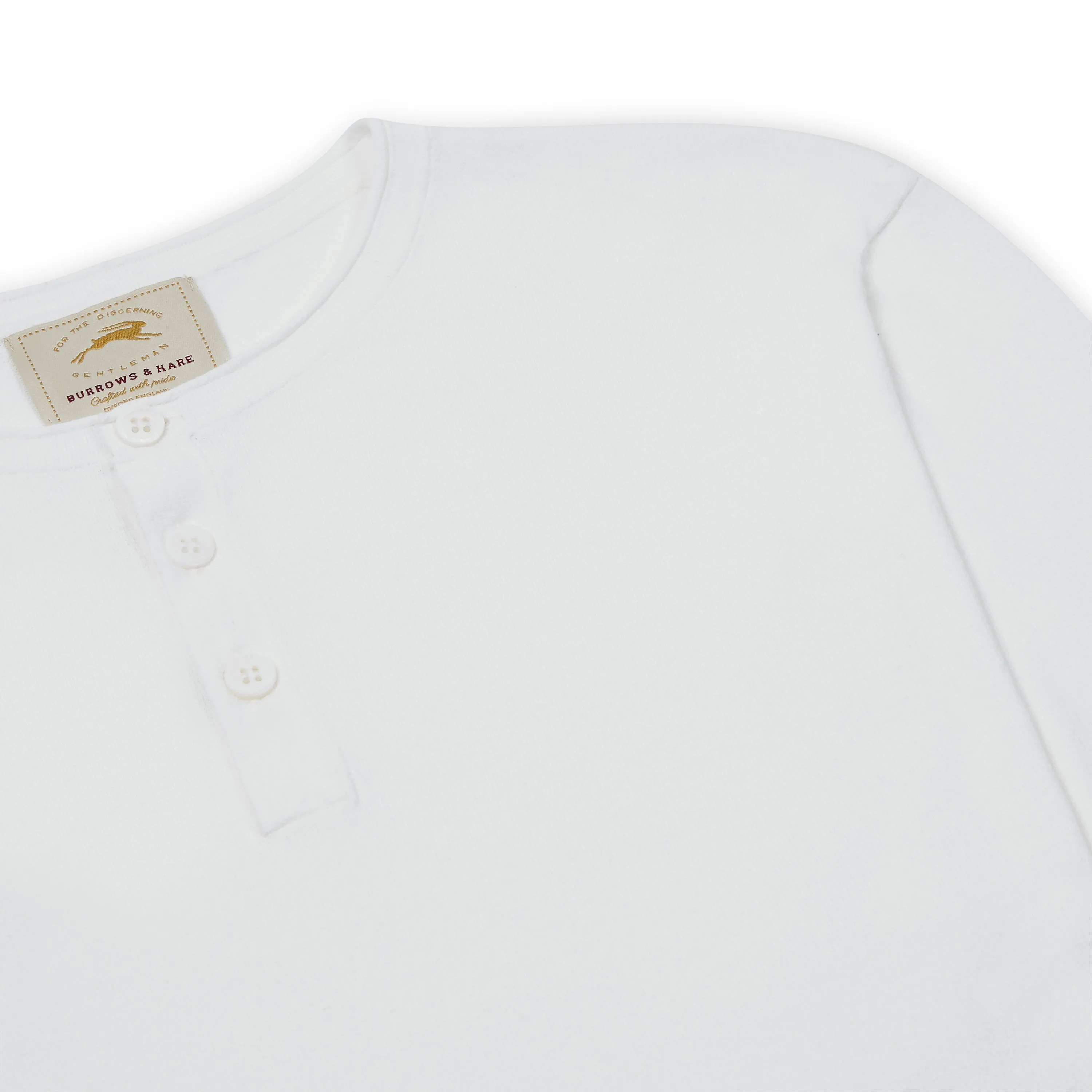Burrows and Hare Henley - Off White Heat Transfer Printing