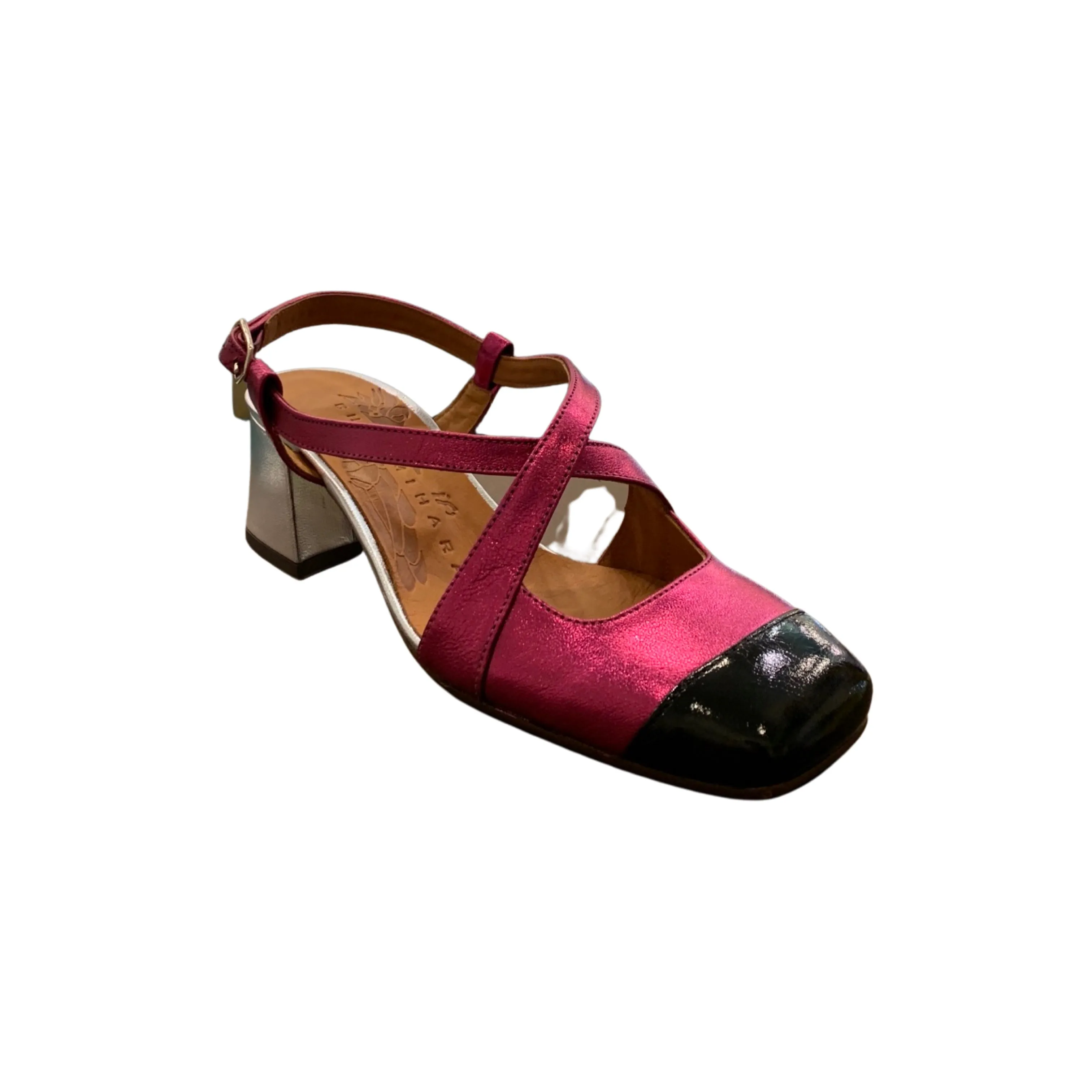 Stretchable Collar Design Vondina Fuchsia Pump