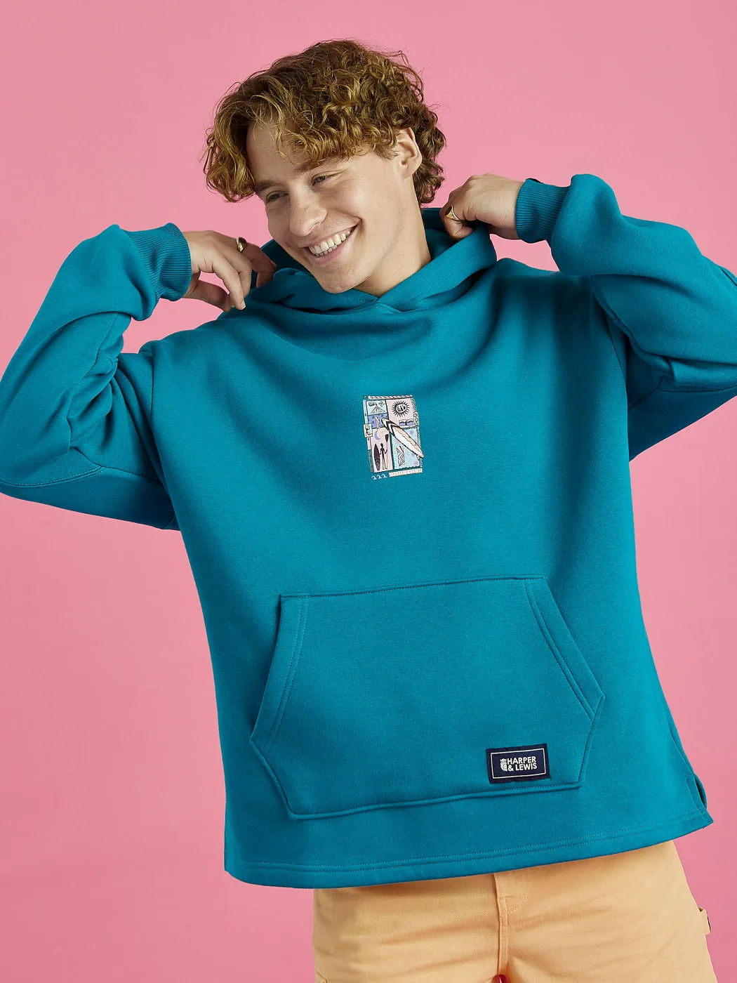 Cozy All Day Cozy Essentials Cruz Oversized Hoodie Teal Green