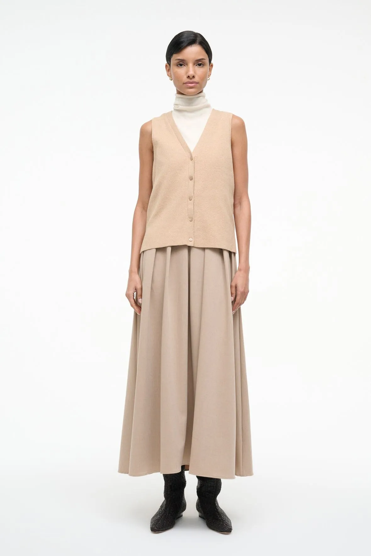 Vibrant color Effortless Fit MADELINE DRESS | WHEAT