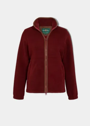 Aylsham Ladies Fleece Jacket In Bloodstone - Regular Fit Eco Friendly Dye Park Ready