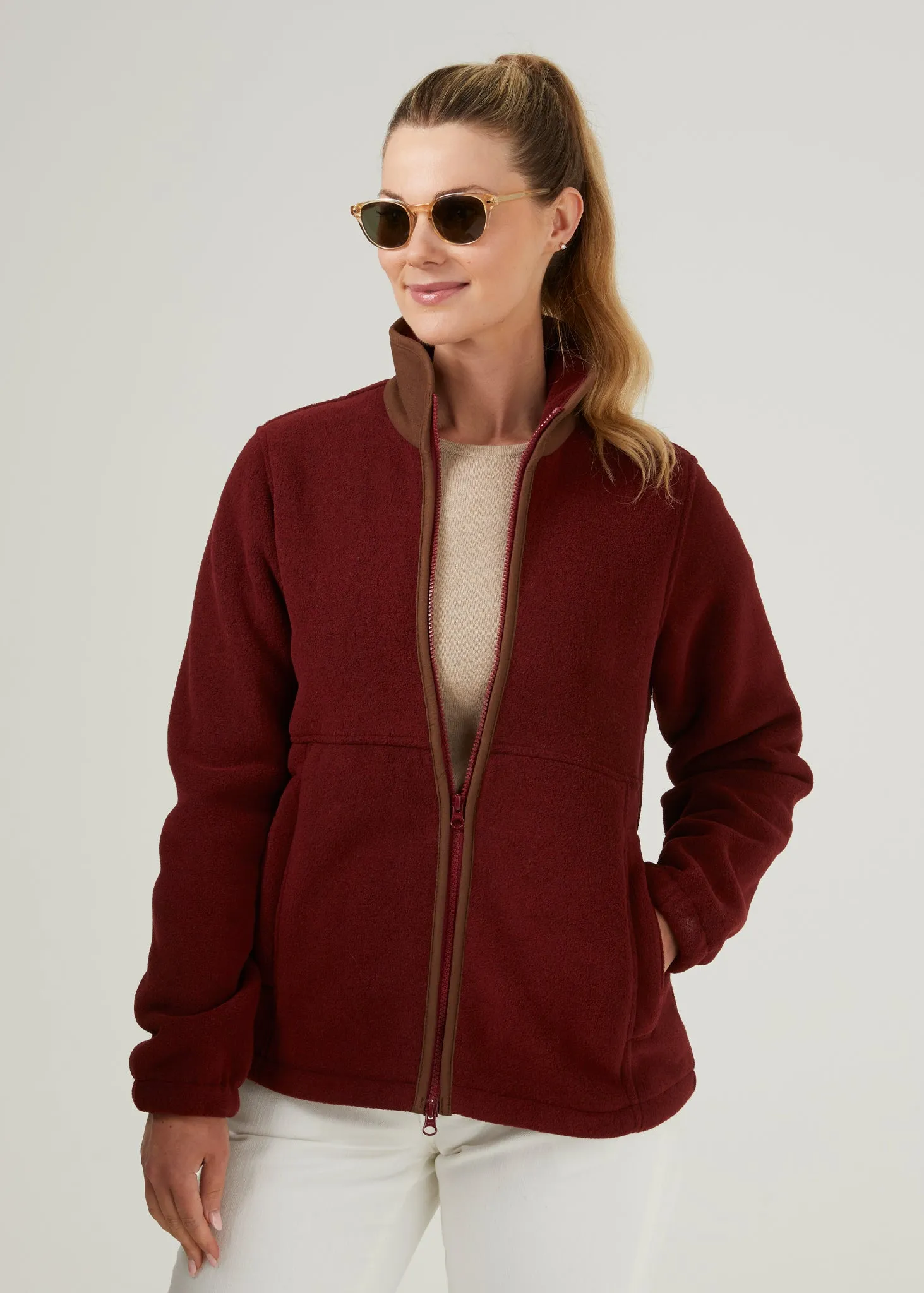 Daily Layer Aylsham Ladies Fleece Jacket In Bloodstone - Regular Fit