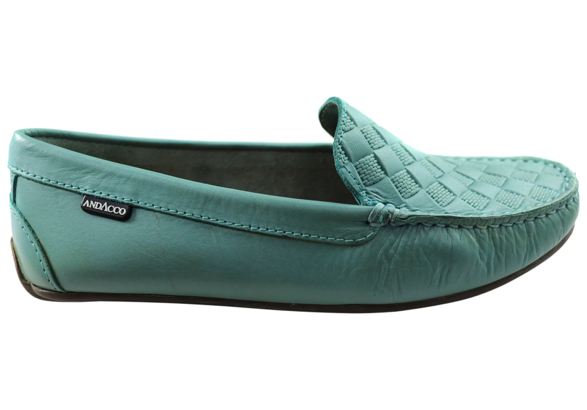 Andacco Sharon Womens Comfortable Flat Leather Loafers Shoes Edge Path Sprint Walk