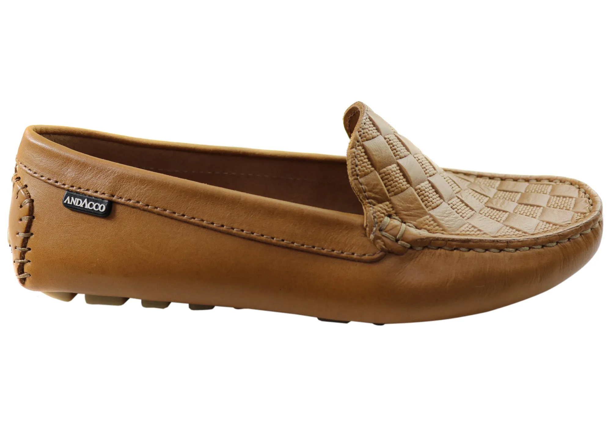 Andacco Sharon Womens Comfortable Flat Leather Loafers Shoes River Path