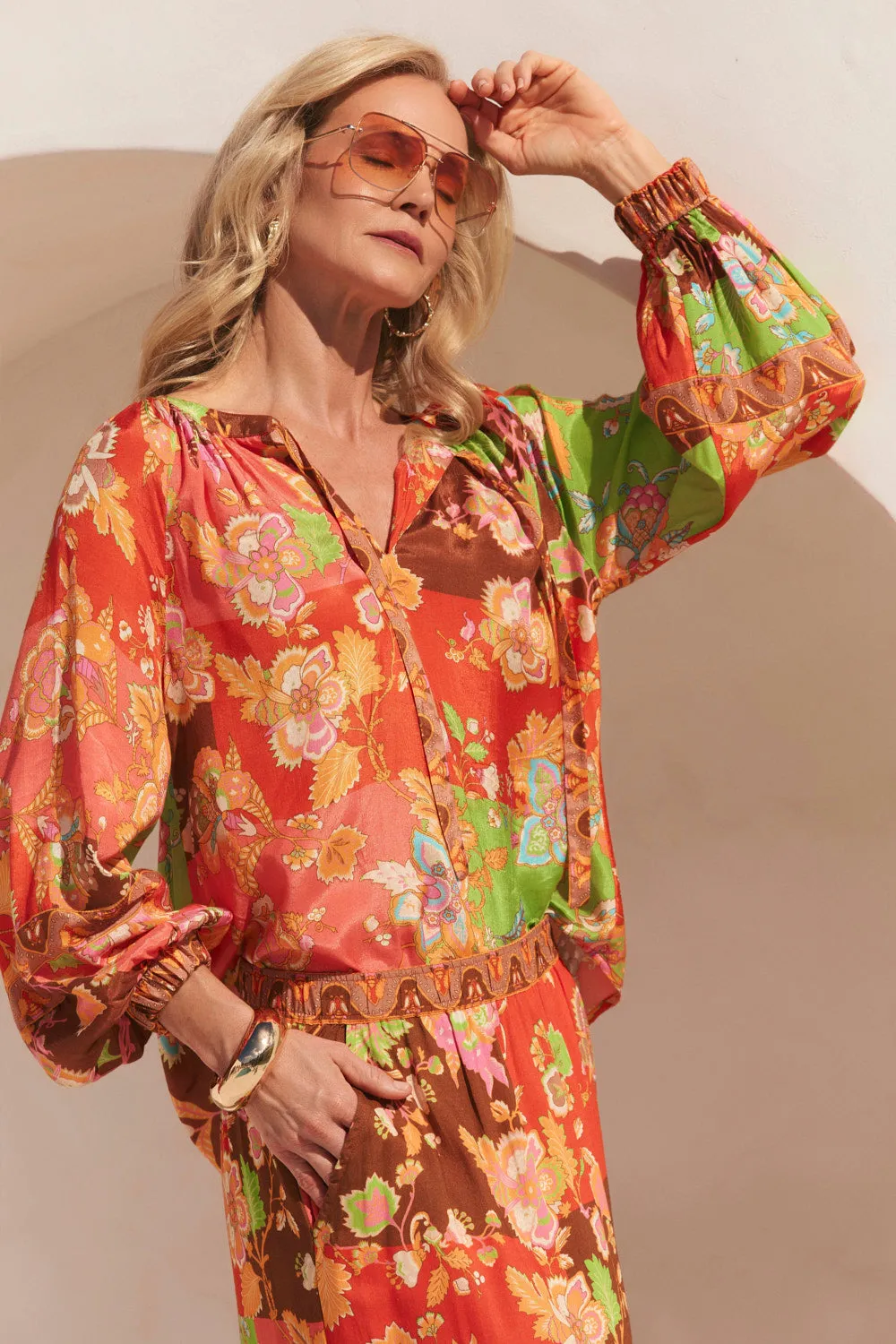 anti static coating Elyse Blouse in Petra