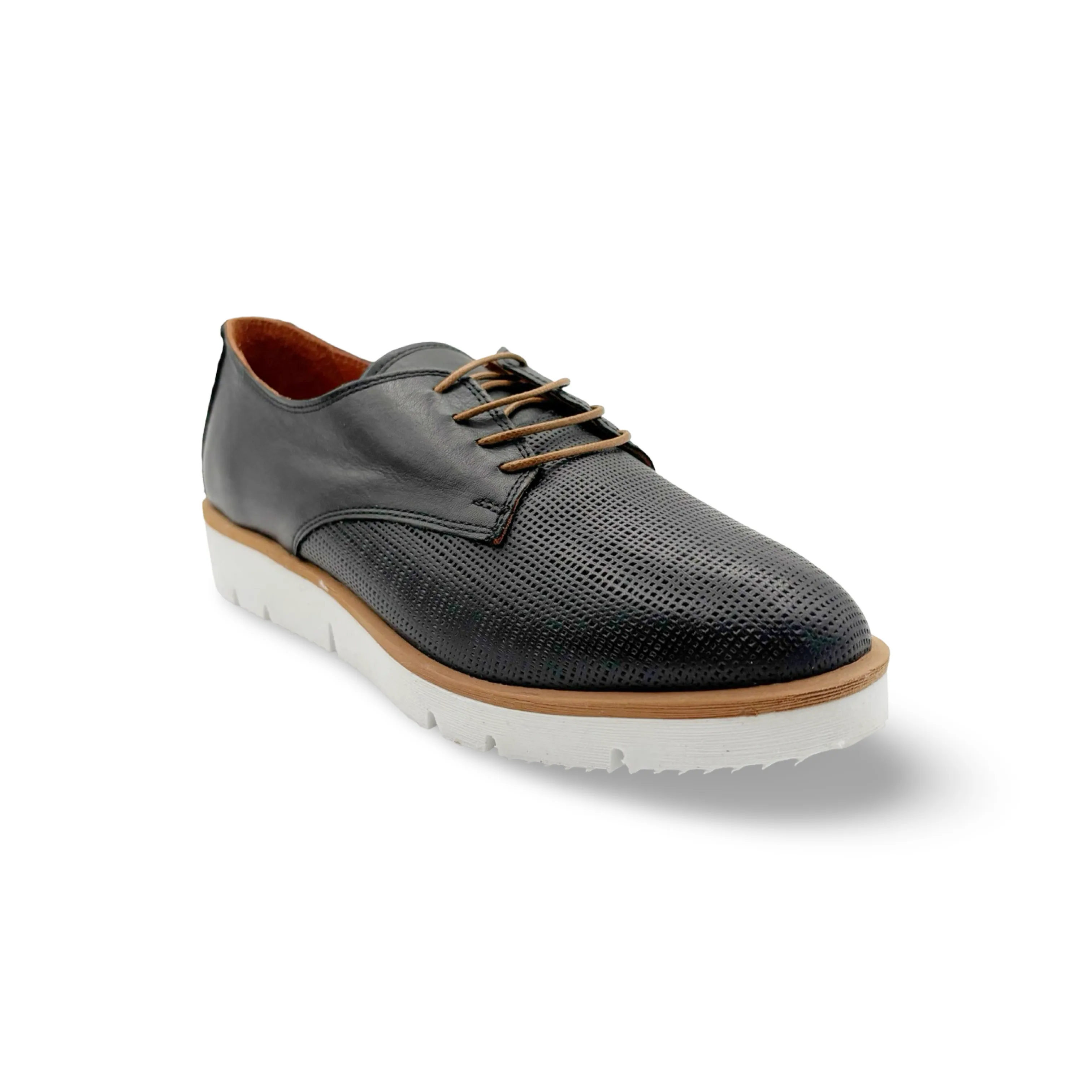 Amelia Black Leather Flat Low Profile Weekend Trip