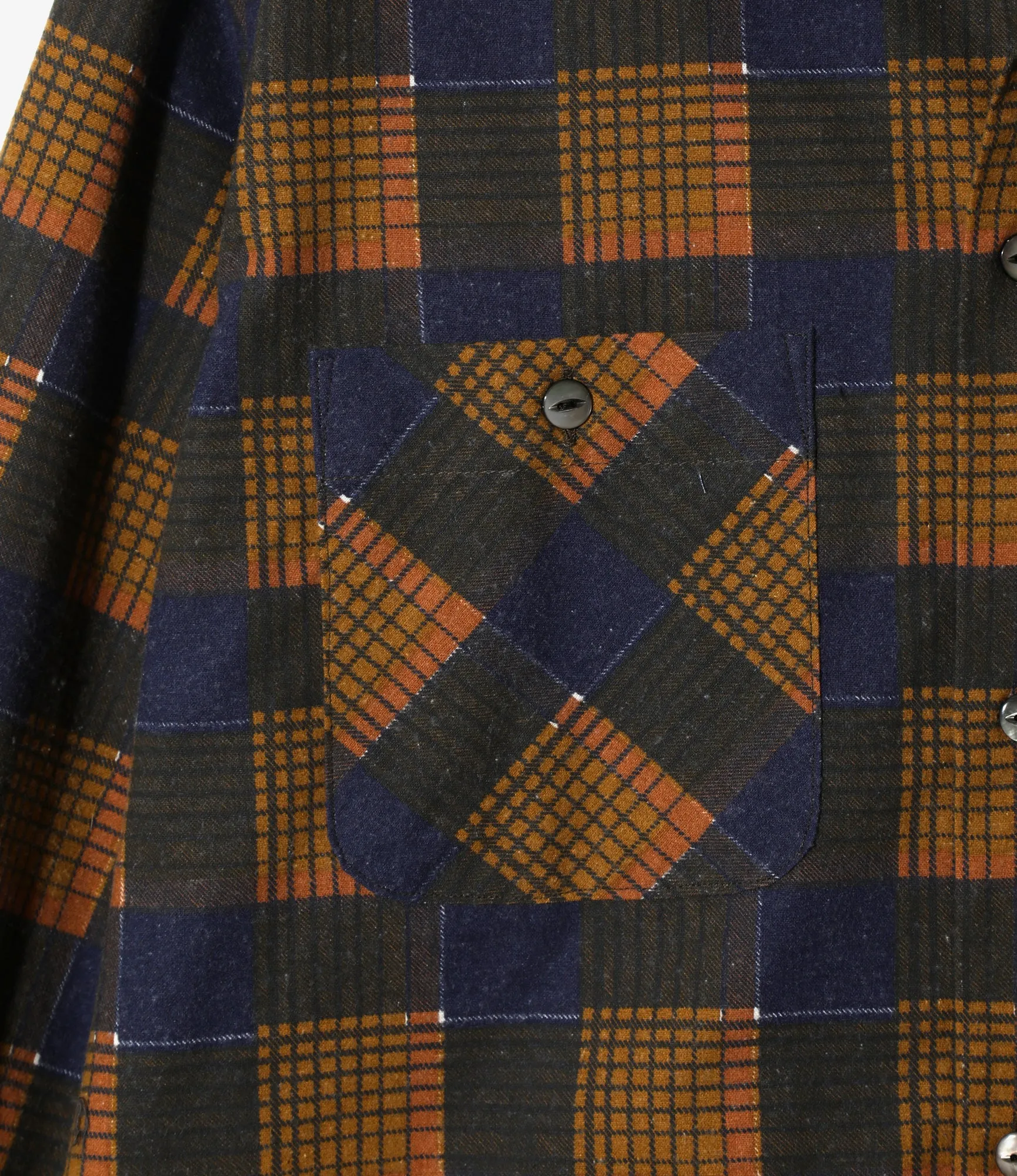One-Up Shirt ?C Brown Plaid Flannel Comfy Layer Wear Durable Color Retention