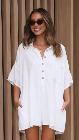 Fashionable Look Keely Playsuit - White