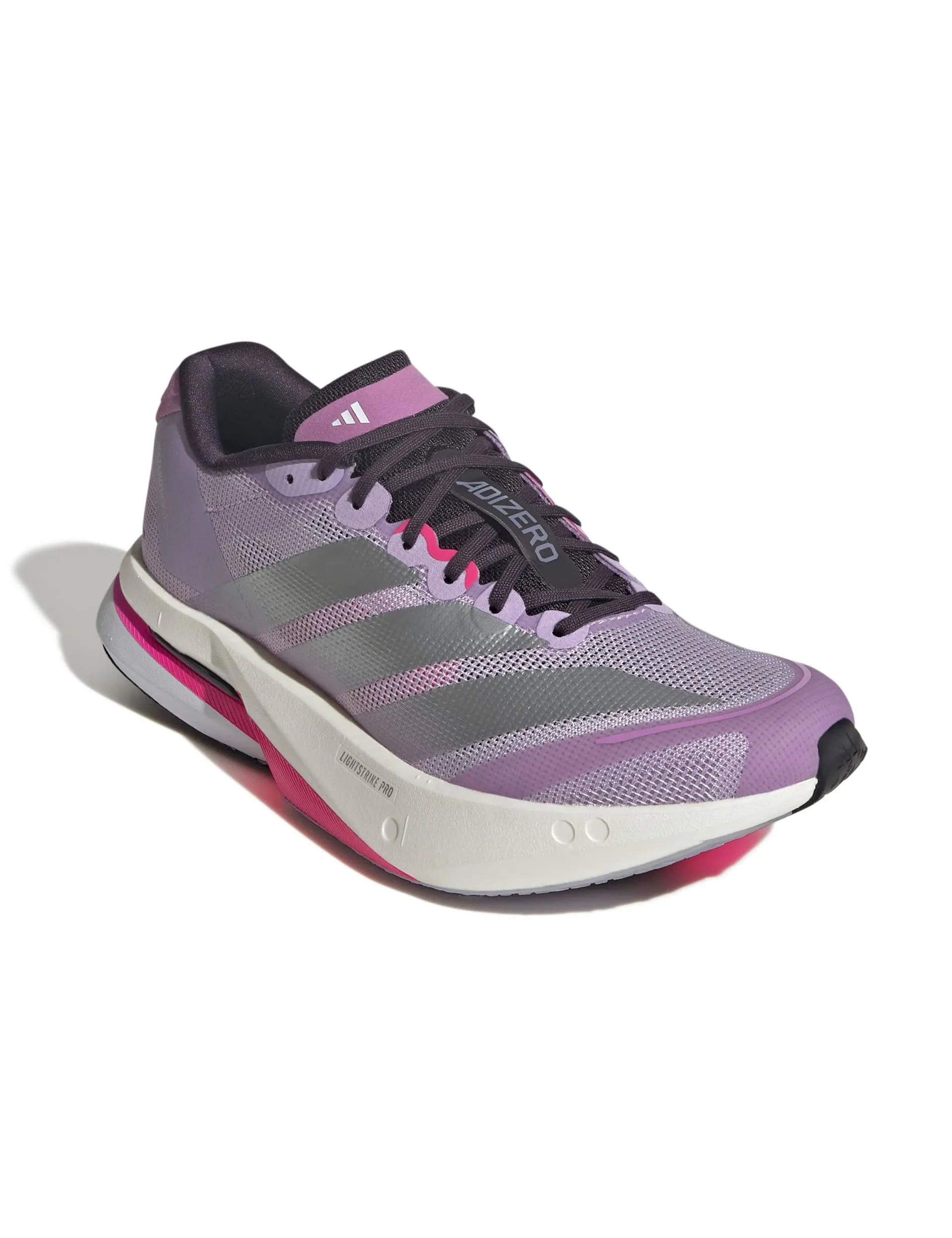 Rocky - trail running Anatomical Lace System Adizero Boston 13 Shoes - Powder Plum/Silver Metallic/Shock Pink