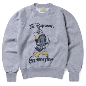 product mesh lining breathability product selection Aries Womens Destroyed Weedie Pie Raglan Sweat Light Grey Marl