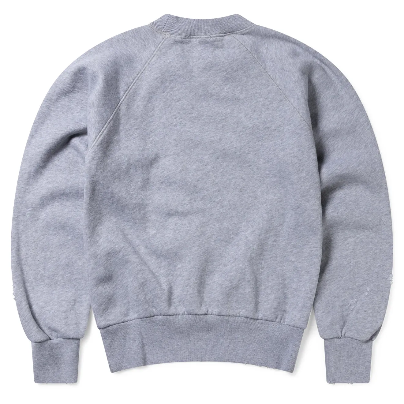 Aries Womens Destroyed Weedie Pie Raglan Sweat Light Grey Marl product rhinestone glamour