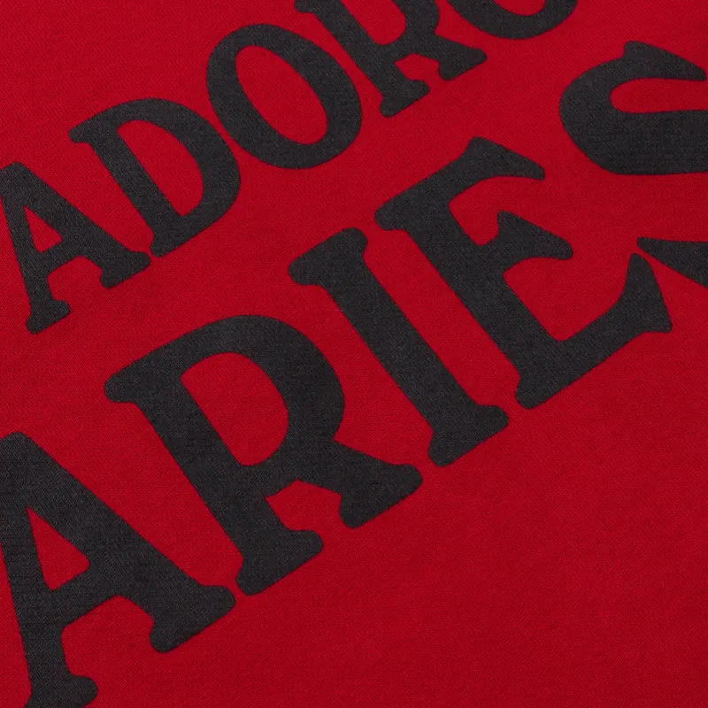 Removable Basic Hoodie Aries Womens J'Adoro Aries Sweat Red