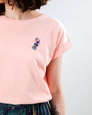 Tagless Neckline Asis Parrot Scoop Tee Pink