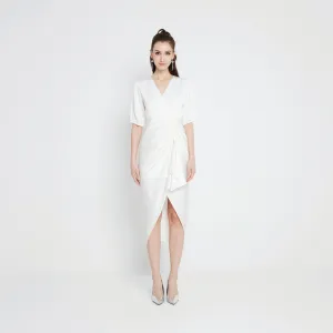 Chic Waist Draped Silhouette Asymetrical Dress