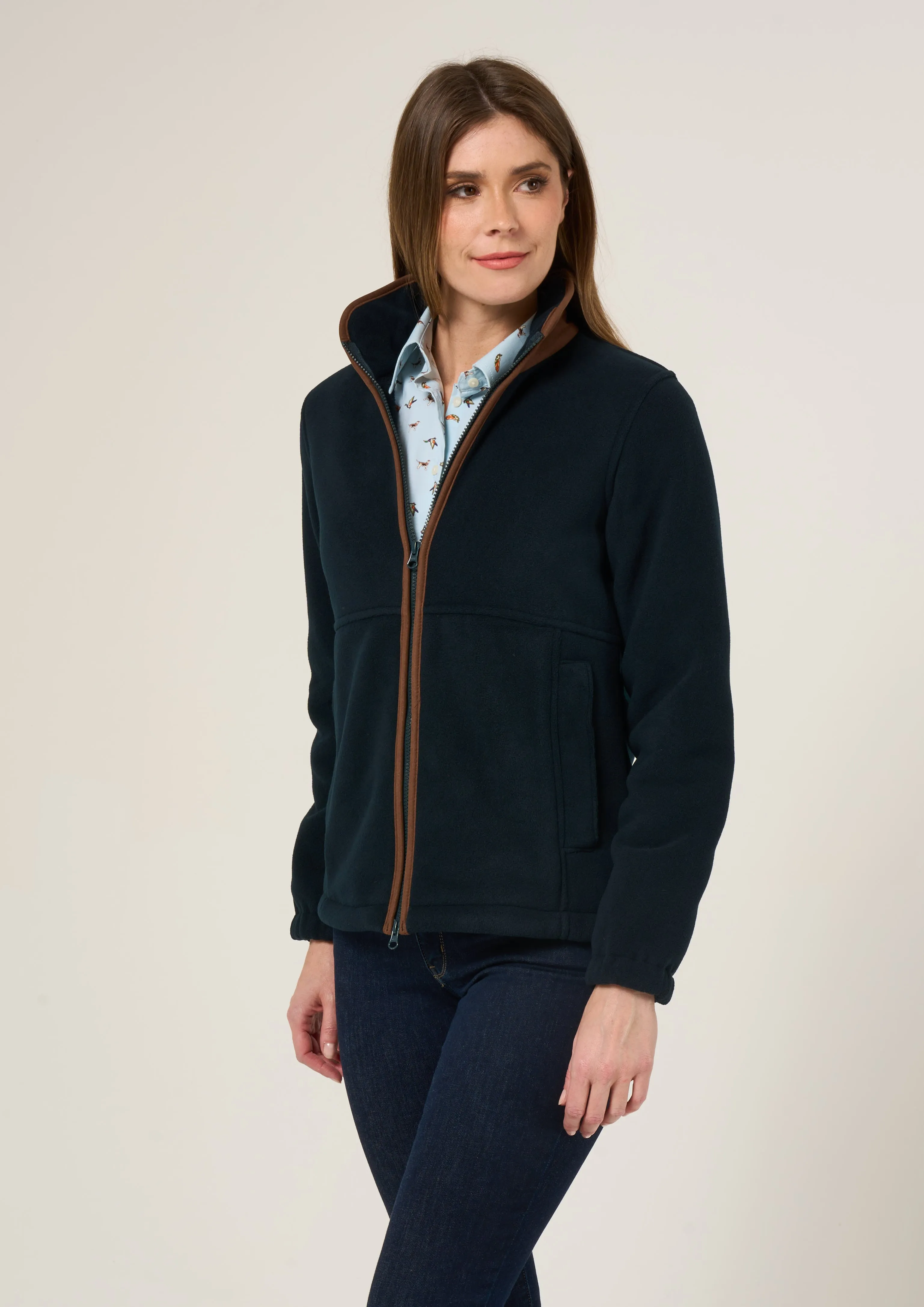 Home Lounge Aylsham Ladies Fleece Jacket In Dark Navy - Regular Fit