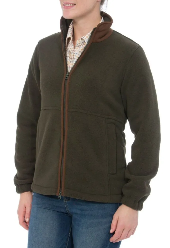 Aylsham Ladies Fleece Jacket In Green - Regular Fit Cold Escape Practical Style