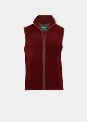 Aylsham Men's Fleece Gilet In Bloodstone - Regular Fit All Day Comfort Daily Chill