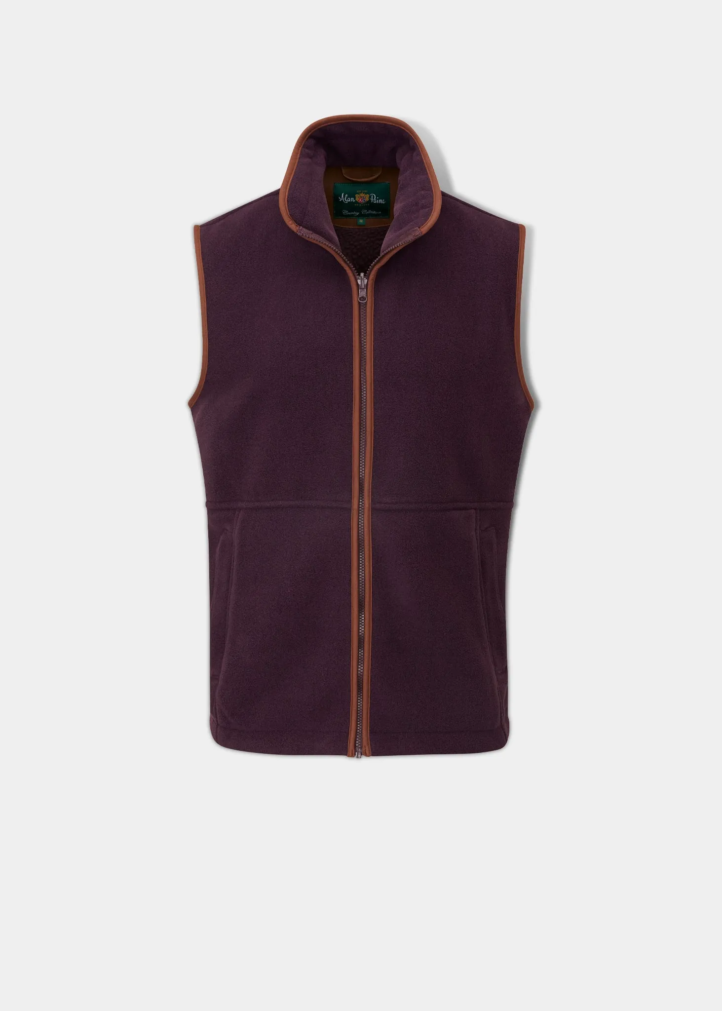 Relaxed Style Aylsham Men's Fleece Gilet In Plum - Regular Fit