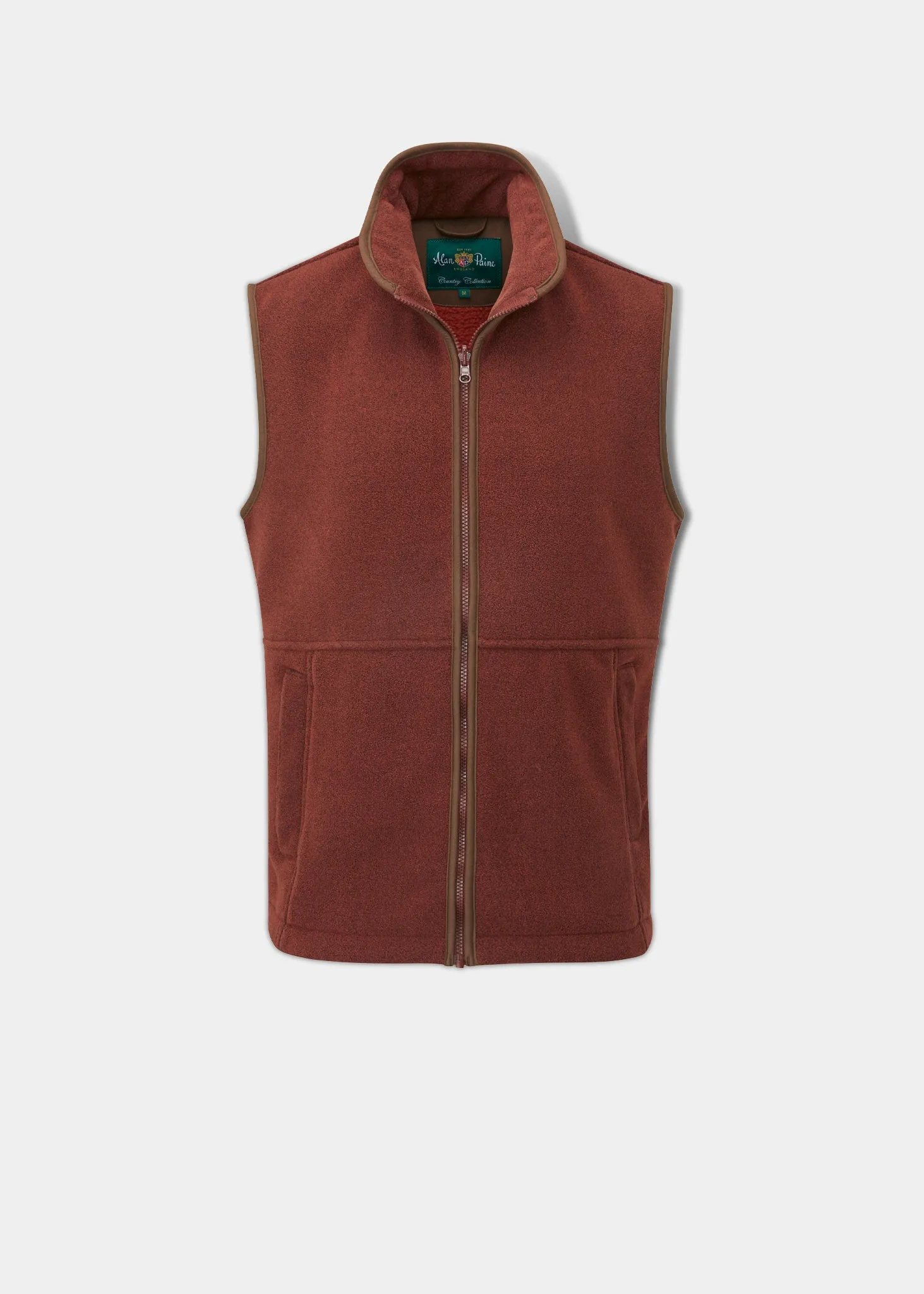 Outdoor Stroll Aylsham Men's Fleece Gilet In Rust - Regular Fit