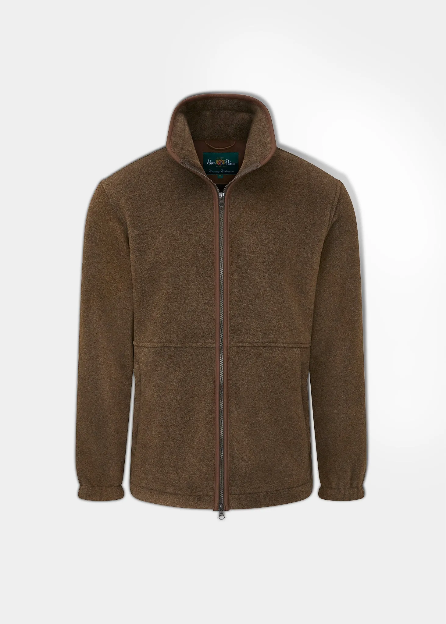 Aylsham Men's Fleece Jacket In Pecan - Regular Fit Minimal Daily Fit Hidden Storage Compartment