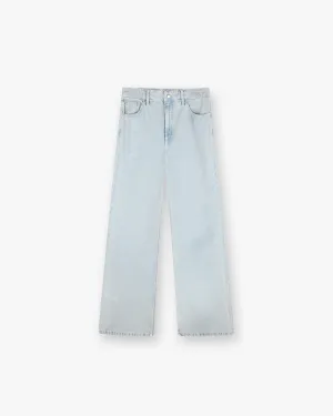 Balloon Leg Jean - Ash Blue Cool Classic Textured Party Look Soft