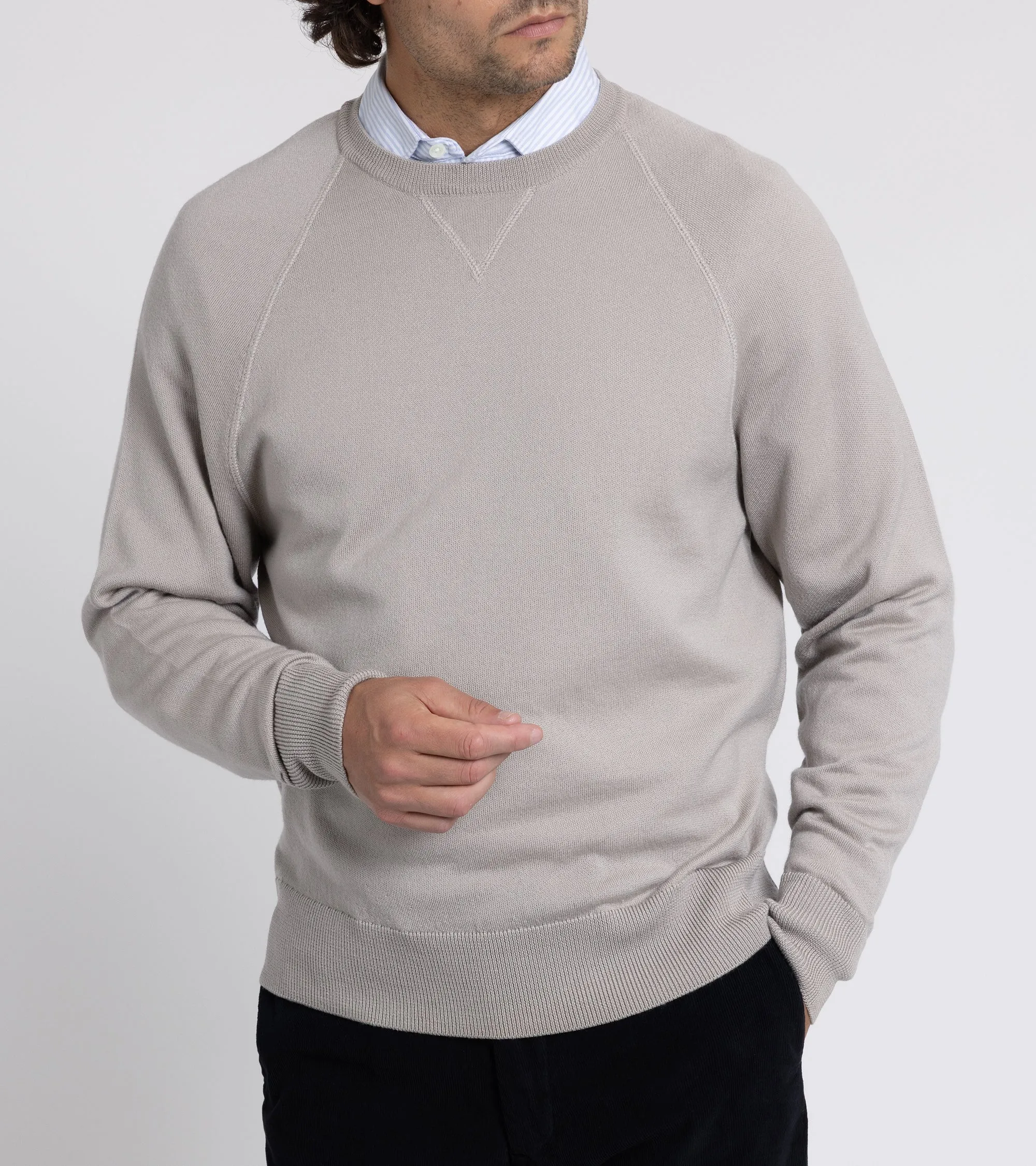Barena Griego Basilio Merino Knit Sweatshirt: Grey Winner Vibe