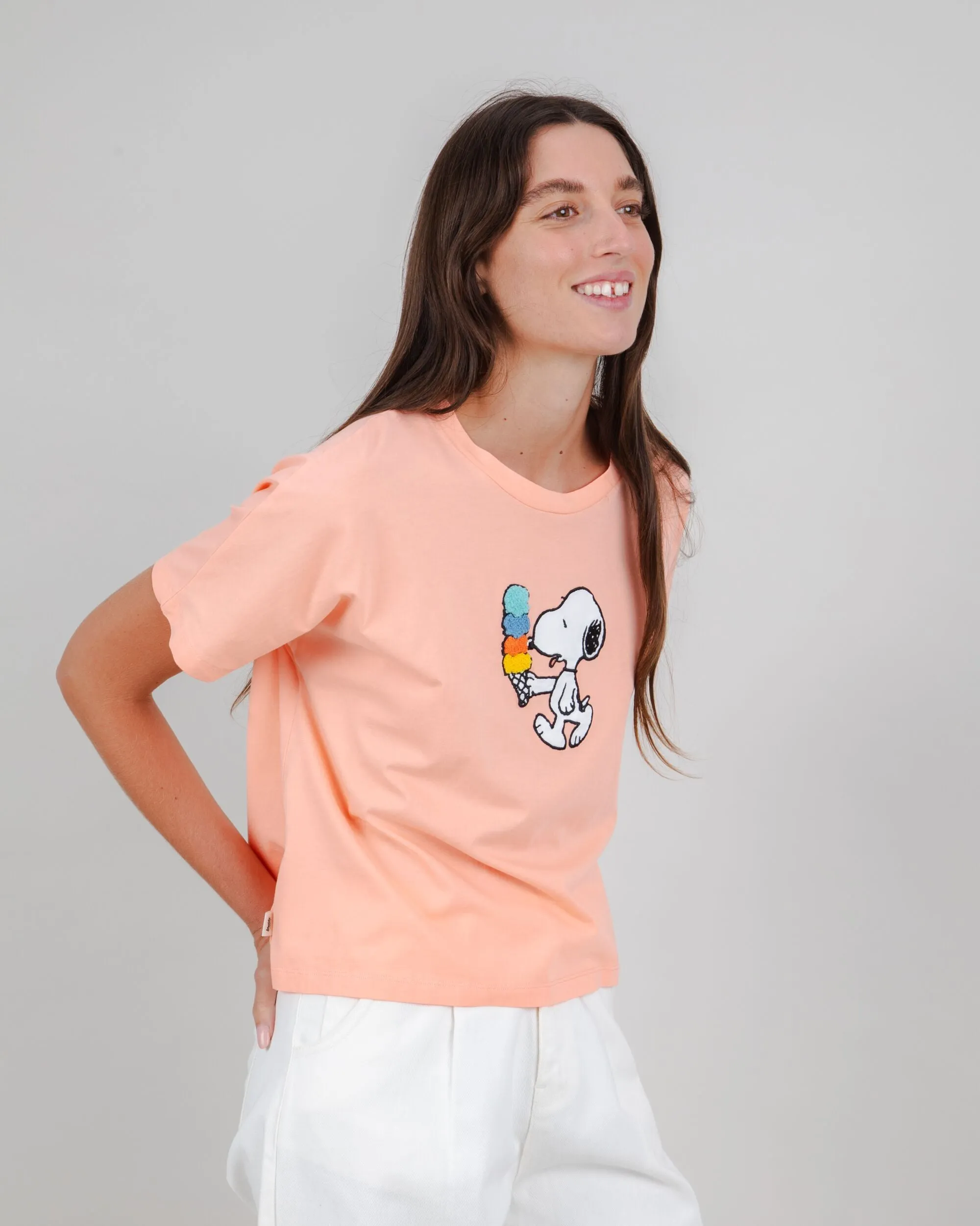 Thermal Regulating Layer Peanuts Icecream Oversize Tee Pink