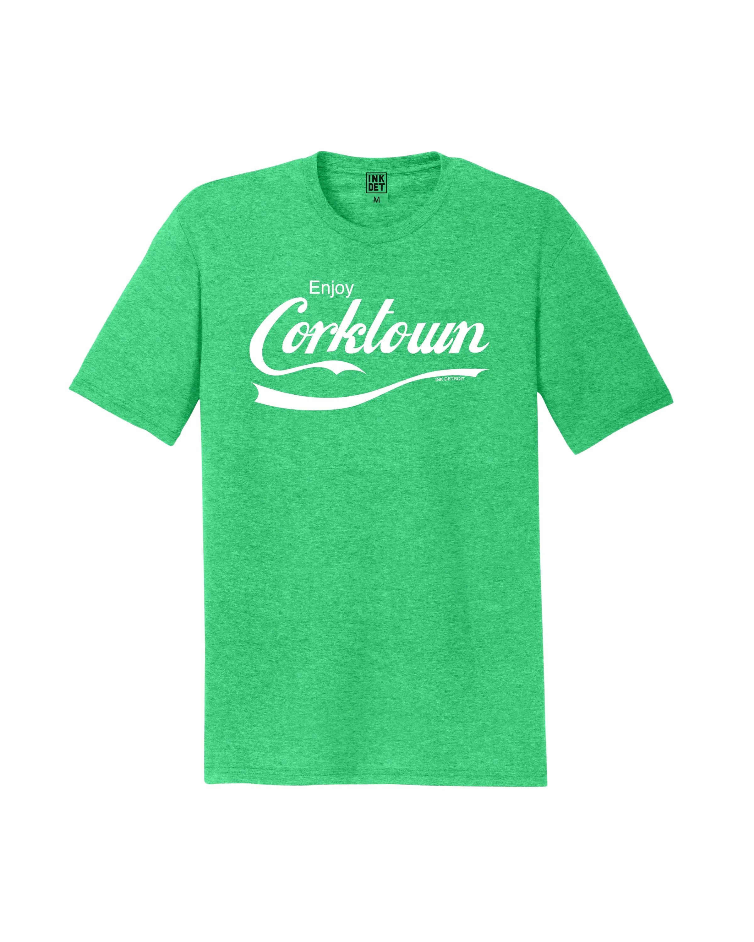 Ink Detroit - Enjoy Corktown Tri-Blend - T-Shirt - Green Comfy Apparel