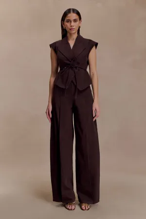 Smart Casual Neutral Beatrix High Rise Denim Jeans - Chocolate