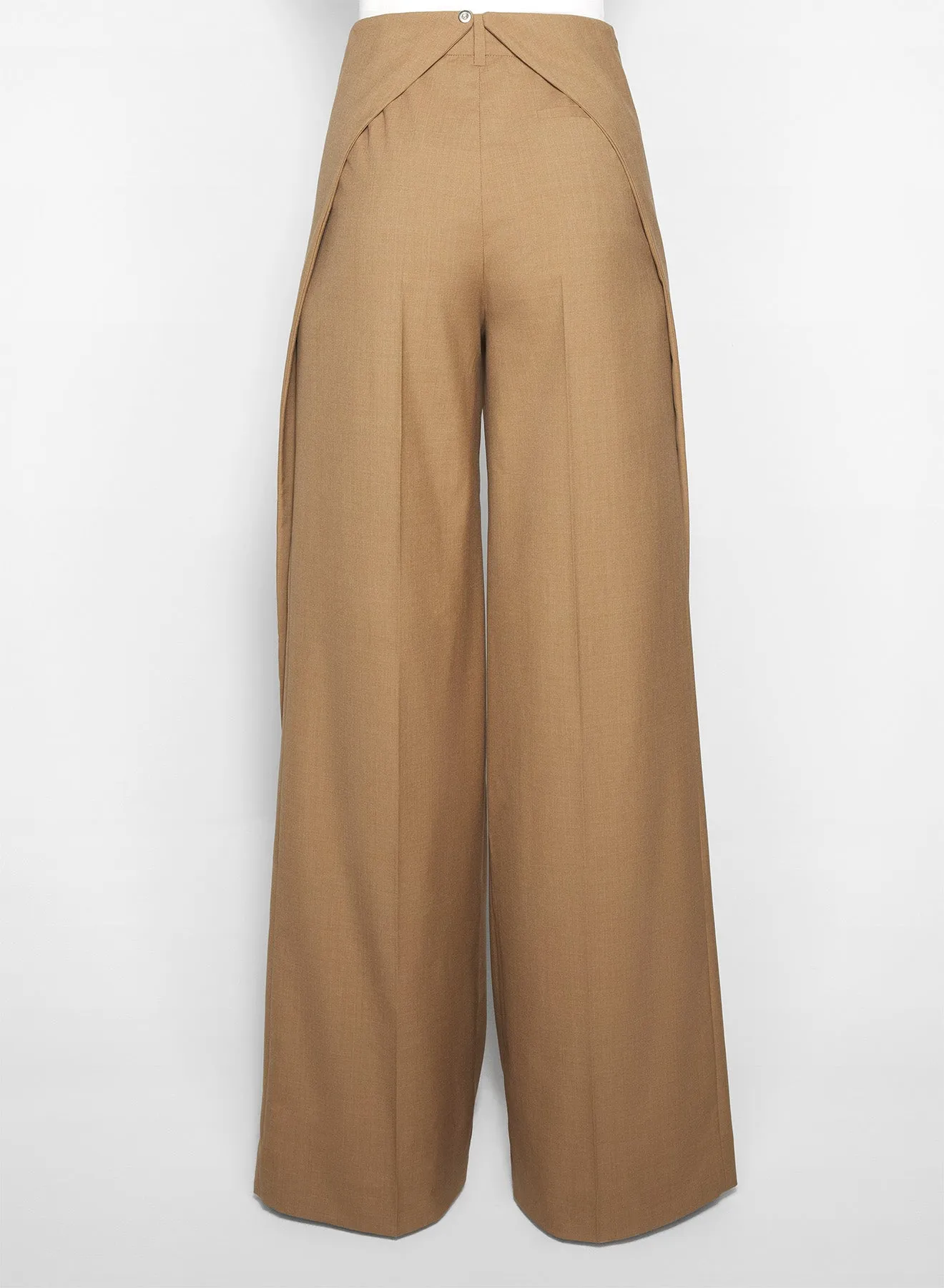Performance Wear MachineWashable beige asymmetric wide pants