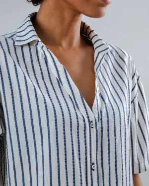 Sailor Cropped Blouse Blue Layered Comfort Comfort and Fit