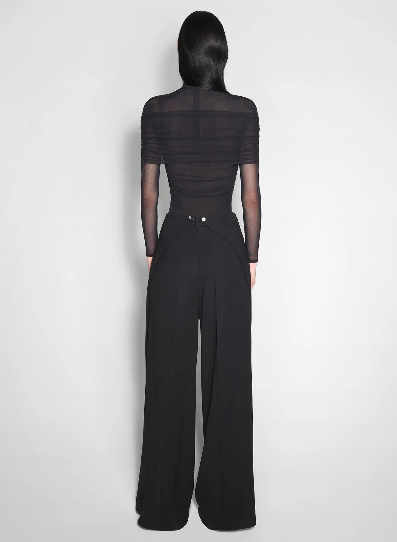 black asymmetric wide pants clean design Modern Utility