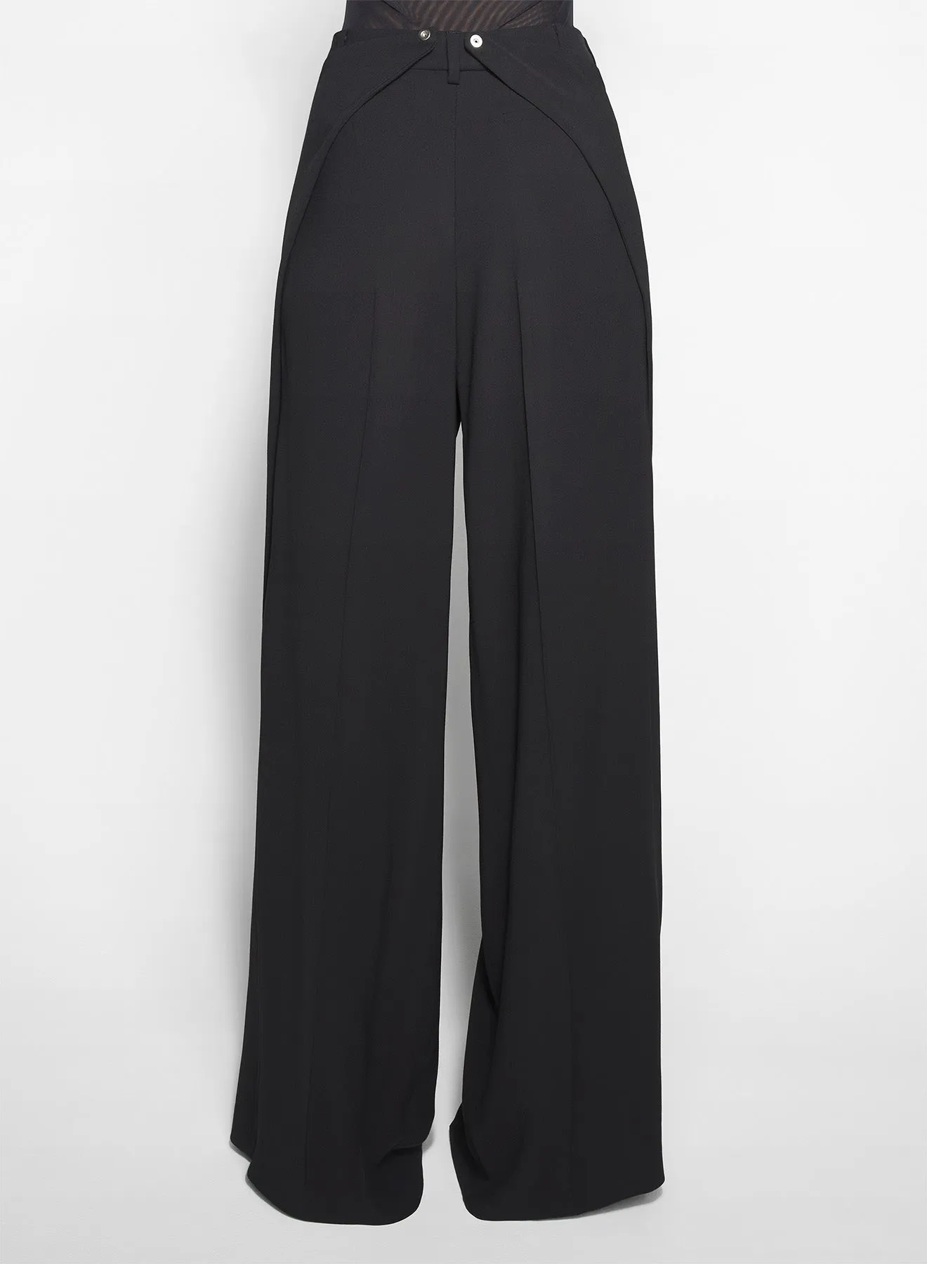 black asymmetric wide pants QuickDryTech