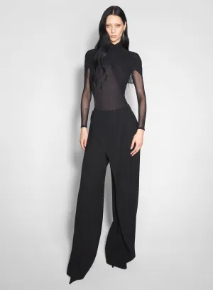 black asymmetric wide pants Seam-Free