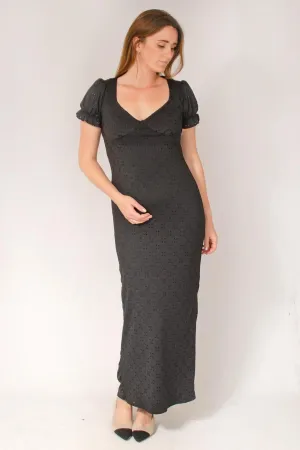 Smooth Blend Black Broderie Maxi Dress