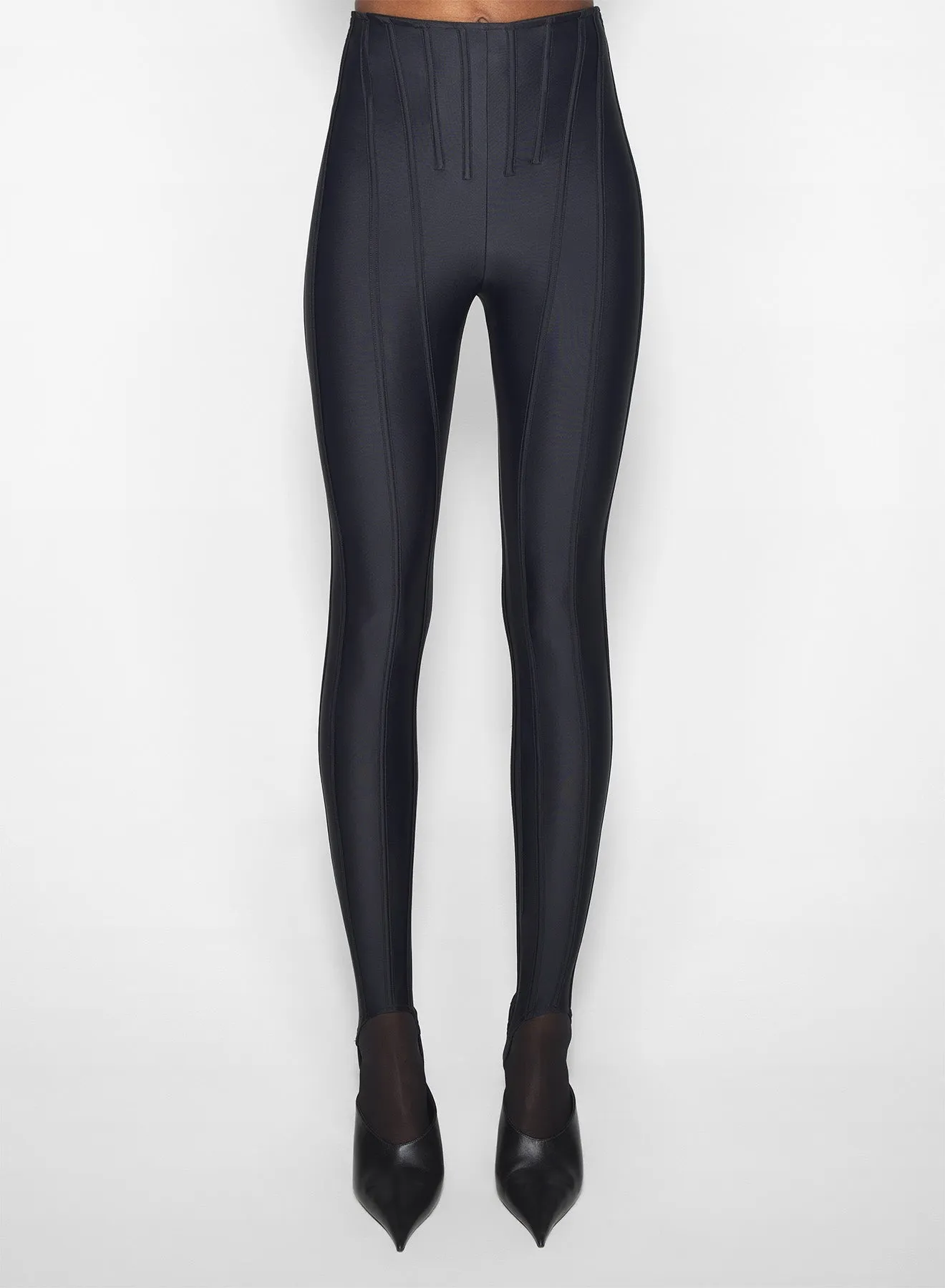 No Fuss Stay Fresh black corseted leggings