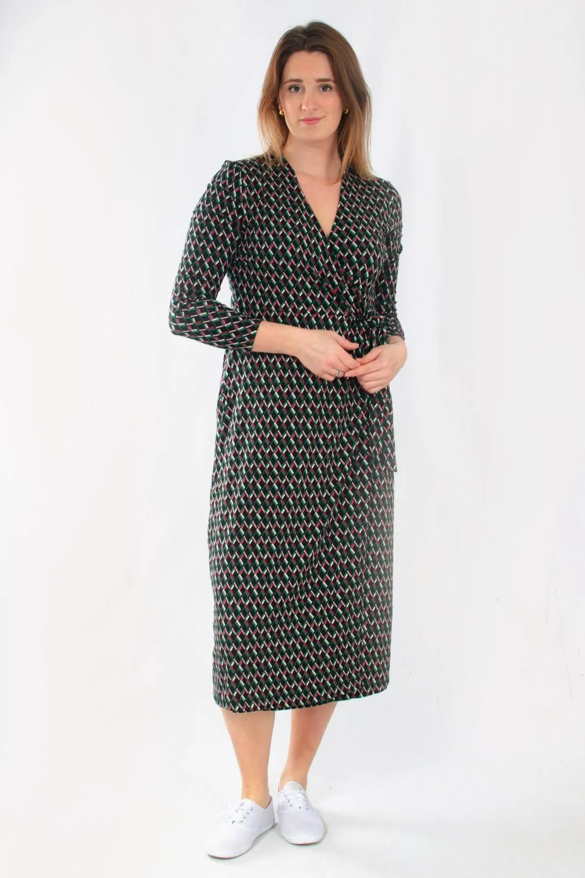 Black Mix Jersey Wrap Dress Baby-Shower