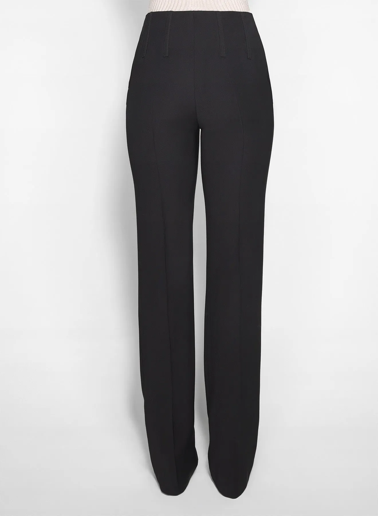 black straight boned pants Snug Waist Light and Cozy