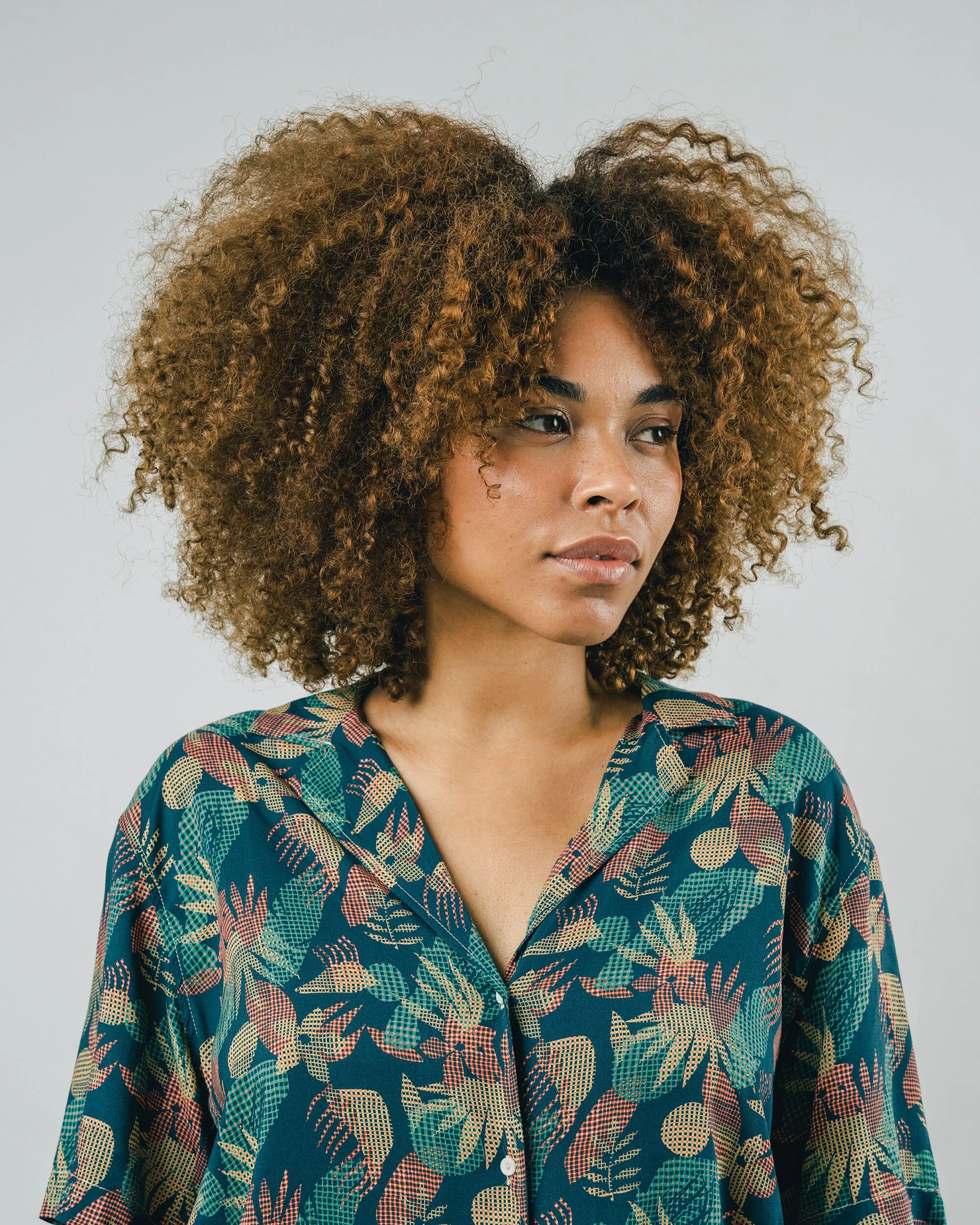 Simple Comfort Blouse Flower Vichy Navy