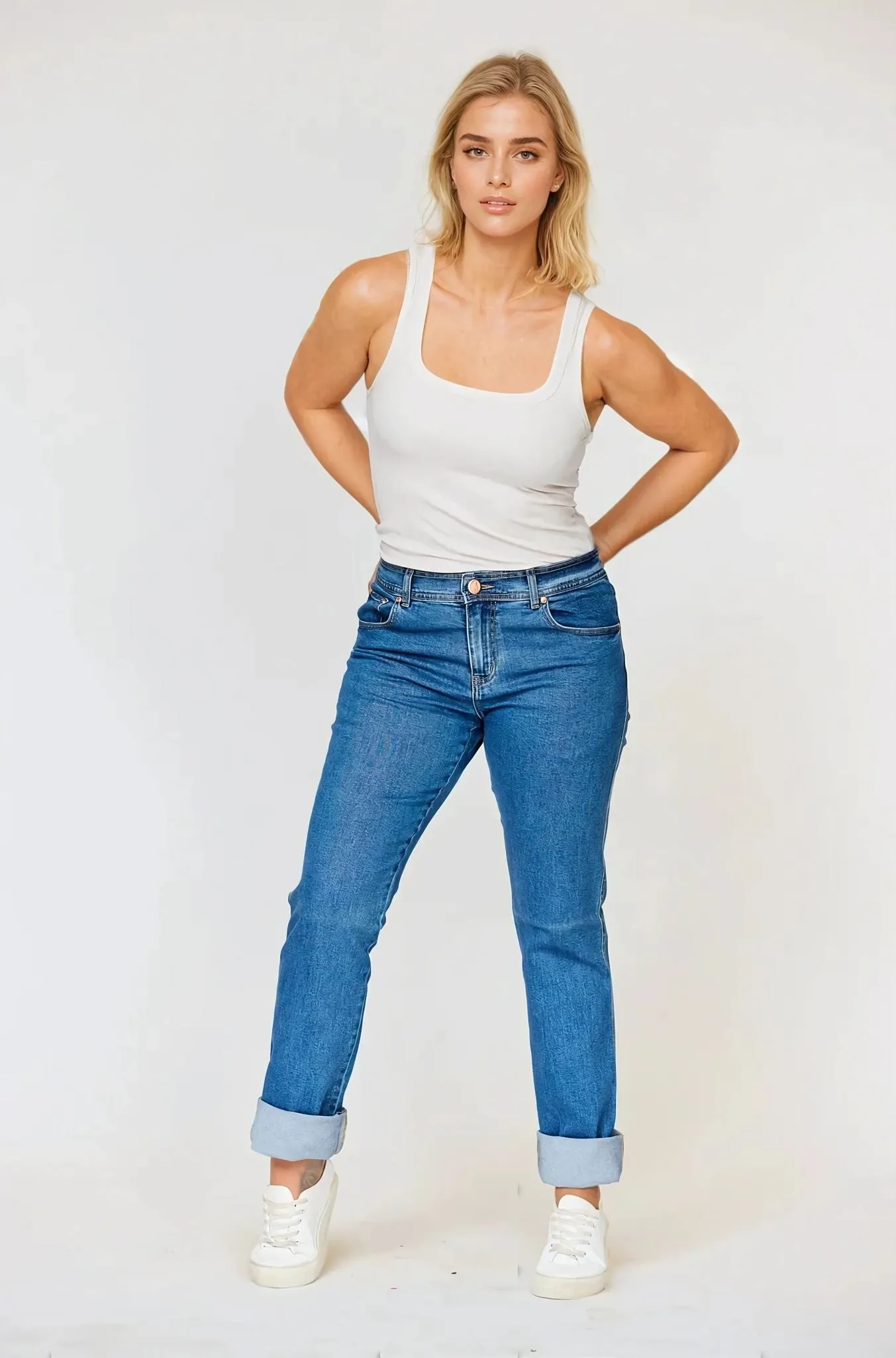 High Quality Classic Wear Earthy Blue Baby Boyfriend Jean